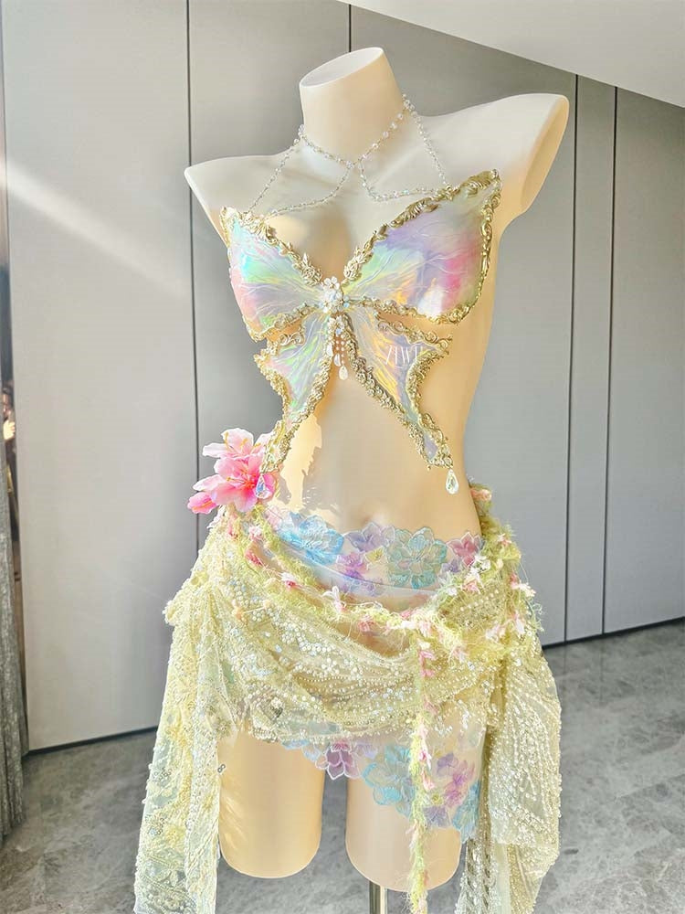 ZIWU ARTEMIS IRIDESCENT BUTTERFLY RESIN TOP COSTUME PATENT-PROTECTED