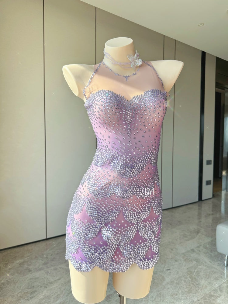 ZIWU ARTEMIS LAVENDER PETAL SPARKLE GOWN PATENT PROTECTION