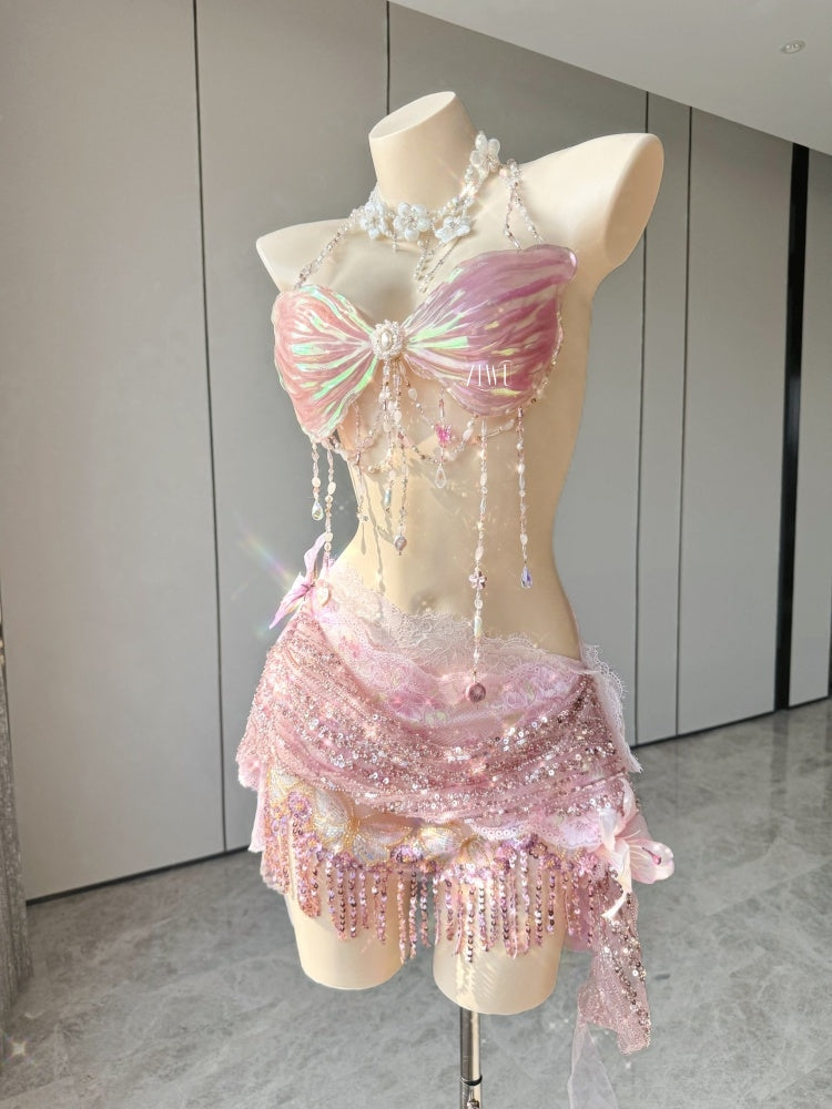 ZIWU ARTEMIS PINK FIREFLY WINGED DREAM RESIN TOP COSTUME PATENT-PROTEC