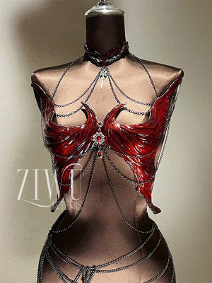 ZIWU ARTEMIS BLEEDING GOTHIC WINGS RESIN TOP COSTUME PATENT-PROTECTED