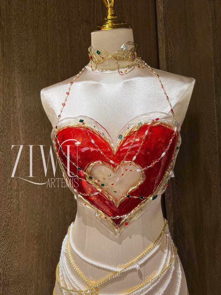 ZIWU ARTEMIS GLOWING CANDY HEART FOR CHRISTMAS NEW YEAR RESIN TOP COSTUME PATENT-PROTECTED