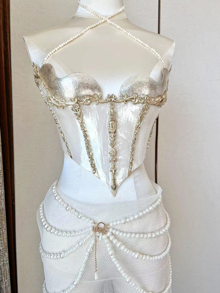 ZIWU ARTEMIS BAROQUE PEARL LUSTER RESIN TOP COSTUME PATENT-PROTECTED