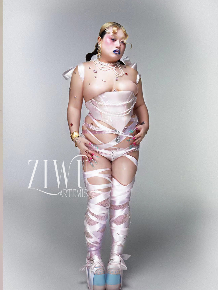 ZIWU ARTEMIS PINK PRINCESS PLUS SIZE WAISTBAND RESIN TOP COSTUME PATENT-PROTECTED