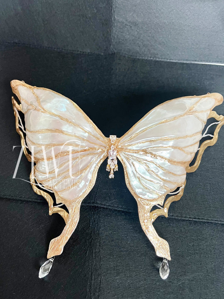 ZIWU ARTEMIS CREAM COLORS COLIAS BUTTERFLY RESIN TOP COSTUME PATENT-PROTECTED