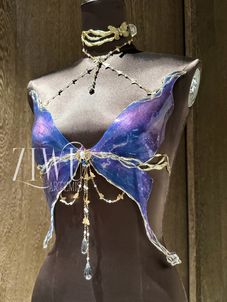 ZIWU ARTEMIS PIPEVINE SWALLOWTAIL BUTTERFLY RESIN PORCELAIN  CORSET BRA TOP COSTUME PATENT-PROTECTED