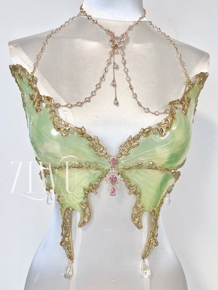 ZIWU ARTEMIS LIGHT GREEN LUNA MOTH RESIN TOP COSTUME PATENT-PROTECTED