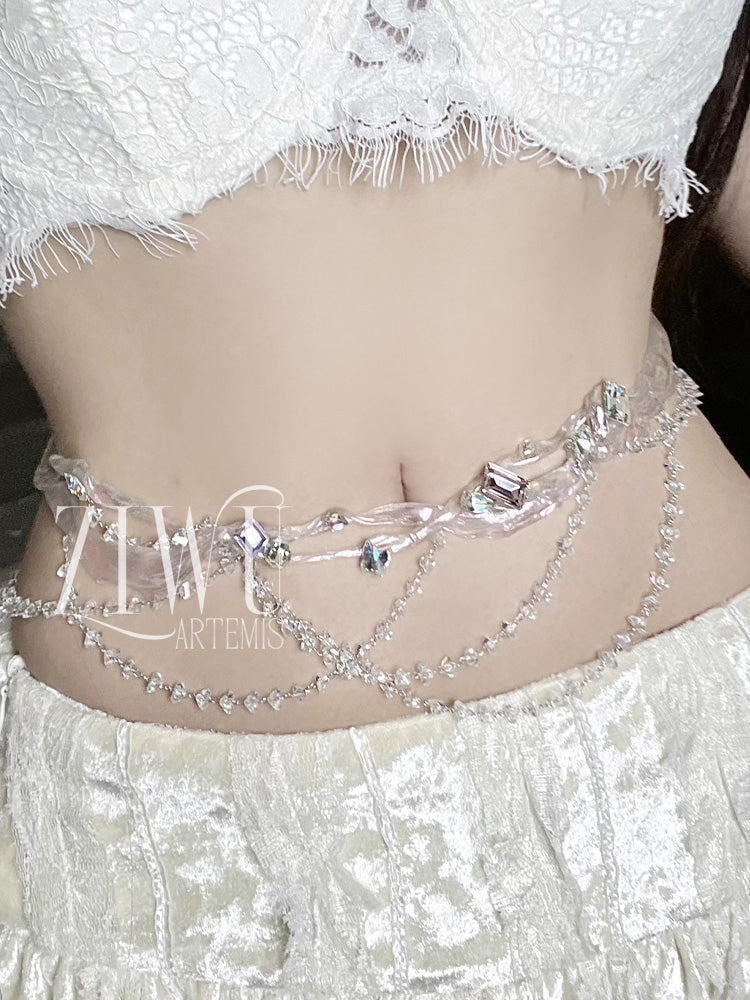 ZIWU ARTEMIS CRYSTAL PRINCESS WAIST CHAIN RESIN TOP COSTUME PATENT-PROTECTED