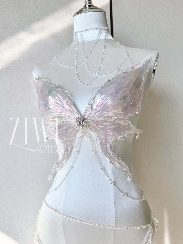 ZIWU ARTEMIS MYSTIC CRYSTAL BUTTERFLY RESIN CORSET BRA TOP COSTUME PATENT-PROTECTED