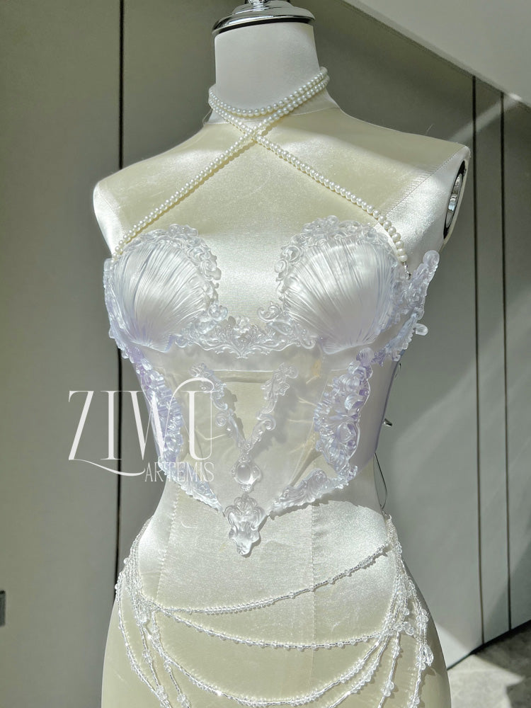 ZIWU ARTEMIS TRANSPARENT SHELL GIRL RESIN TOP COSTUME PATENT-PROTECTED