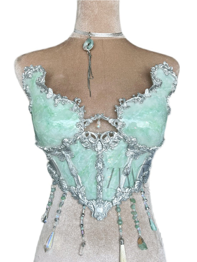 ZIWU ARTEMIS EMERALD JADE COLOR RESIN TOP COSTUME PATENT-PROTECTED