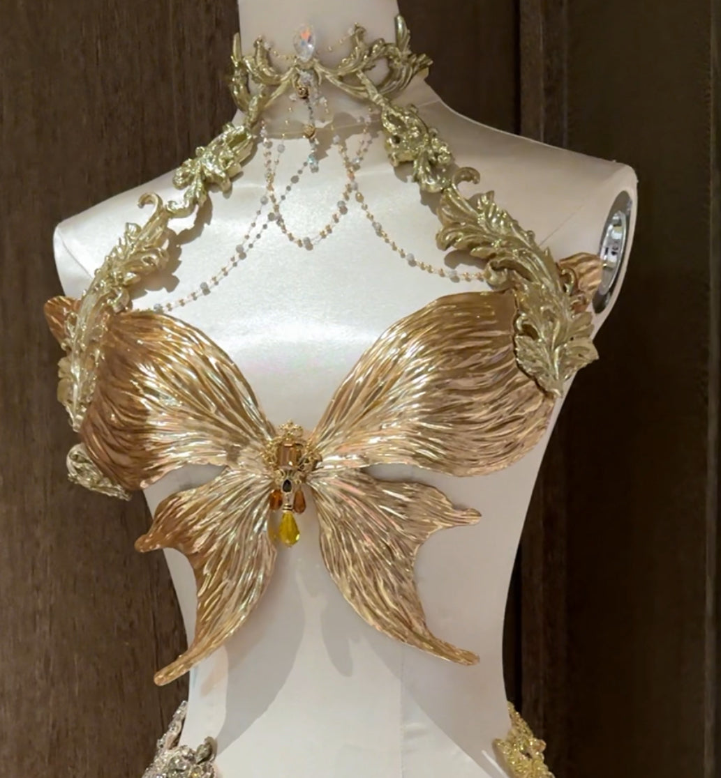 ZIWU ARTEMIS GOLDEN BUTTERFLY VALKYRIE RESIN TOP SKIRT COSTUME PATENT-PROTECTED