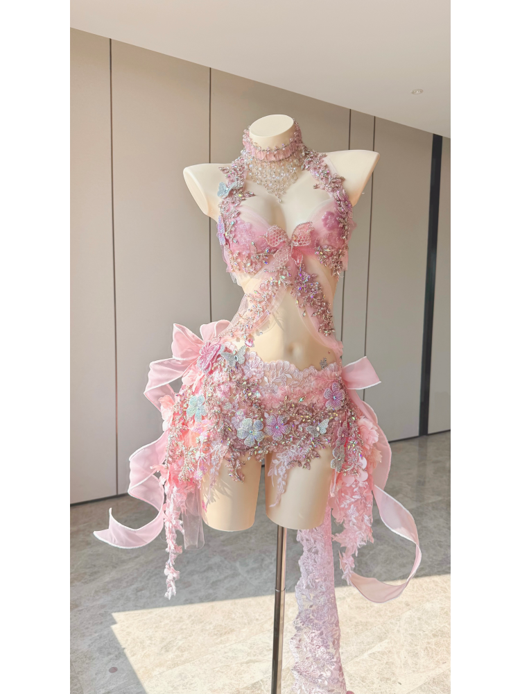 ZIWU ARTEMIS BLUSH PETAL RHAPSODY EMPRESS DRESS ENSEMBLE COSTUME PATENT-PROTECTED