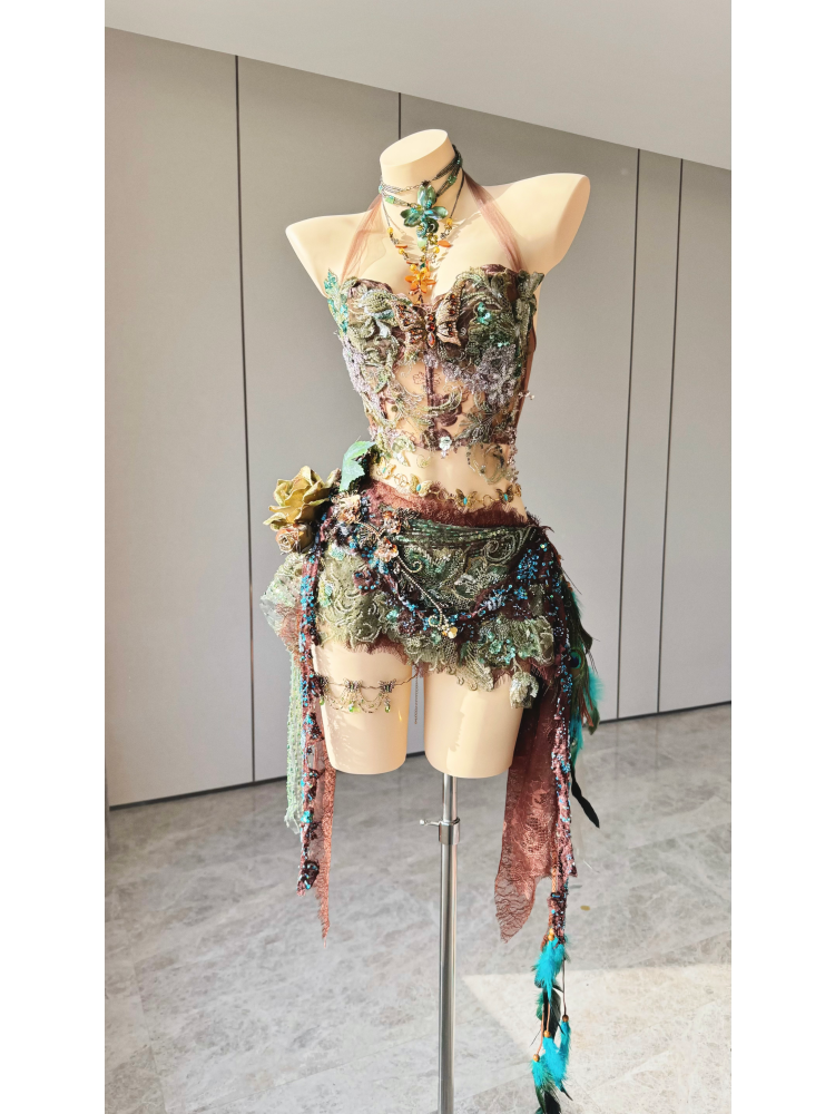 ZIWU ARTEMIS AUTUMN OPAL BUTTERFLY EMPRESS DRESS ENSEMBLE COSTUME PATENT-PROTECTED