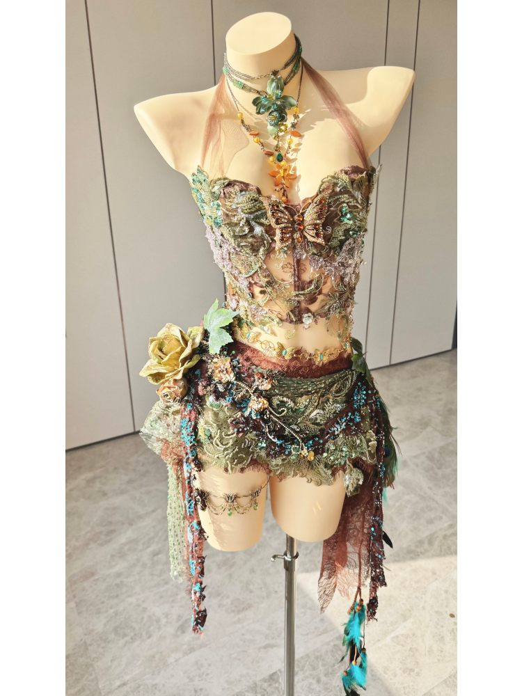 ZIWU ARTEMIS AUTUMN OPAL BUTTERFLY EMPRESS DRESS ENSEMBLE COSTUME PATENT-PROTECTED