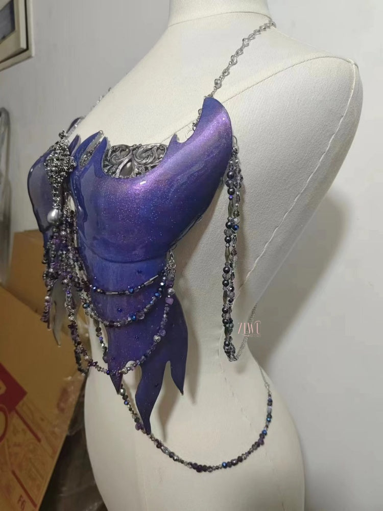 ZIWU ARTEMIS BLUE PURPLE SIREN TEARS RESIN TOP COSTUME PATENT-PROTECTED