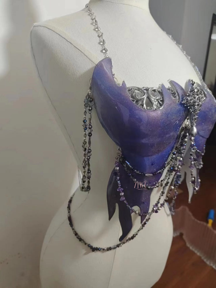 ZIWU ARTEMIS BLUE PURPLE SIREN TEARS RESIN TOP COSTUME PATENT-PROTECTED