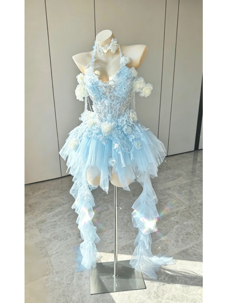 ZIWU ARTEMIS BLUE ROSE REVERIE EMPRESS DRESS ENSEMBLE COSTUME PATENT-PROTECTED