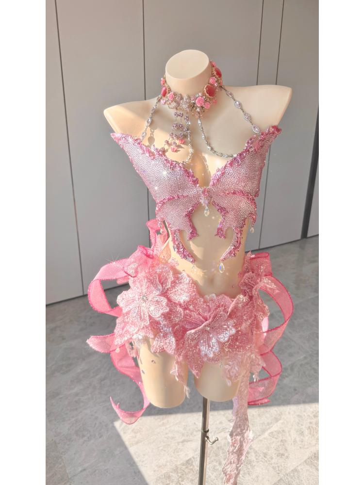 ZIWU ARTEMIS BLUSH CRYSTAL BUTTERFLY REVERIE RESIN TOP COSTUME PATENT-PROTECTED