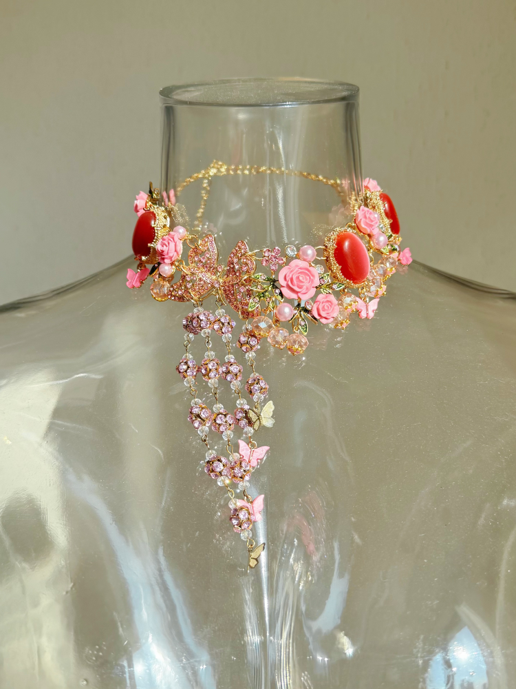 ZIWU ARTEMIS BLUSH CRYSTAL BUTTERFLY REVERIE RESIN TOP COSTUME PATENT-PROTECTED