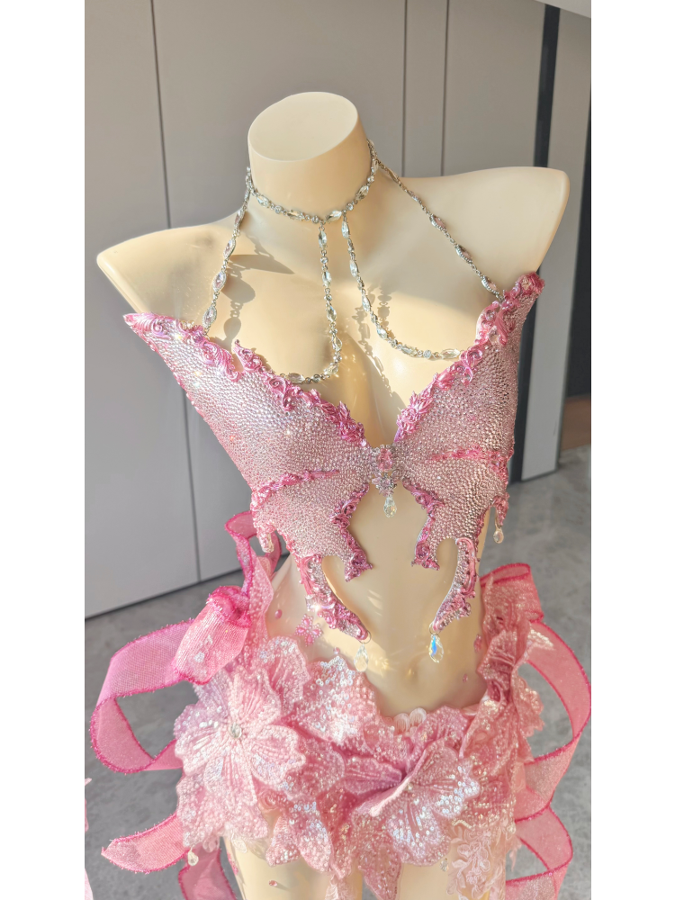 ZIWU ARTEMIS BLUSH CRYSTAL BUTTERFLY REVERIE RESIN TOP COSTUME PATENT-PROTECTED