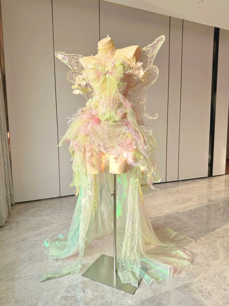 ZIWU ARTEMIS BLUSH ETHEREAL ILLUSION TULLE DRESS ENSEMBLE COSTUME PATENT-PROTECTED