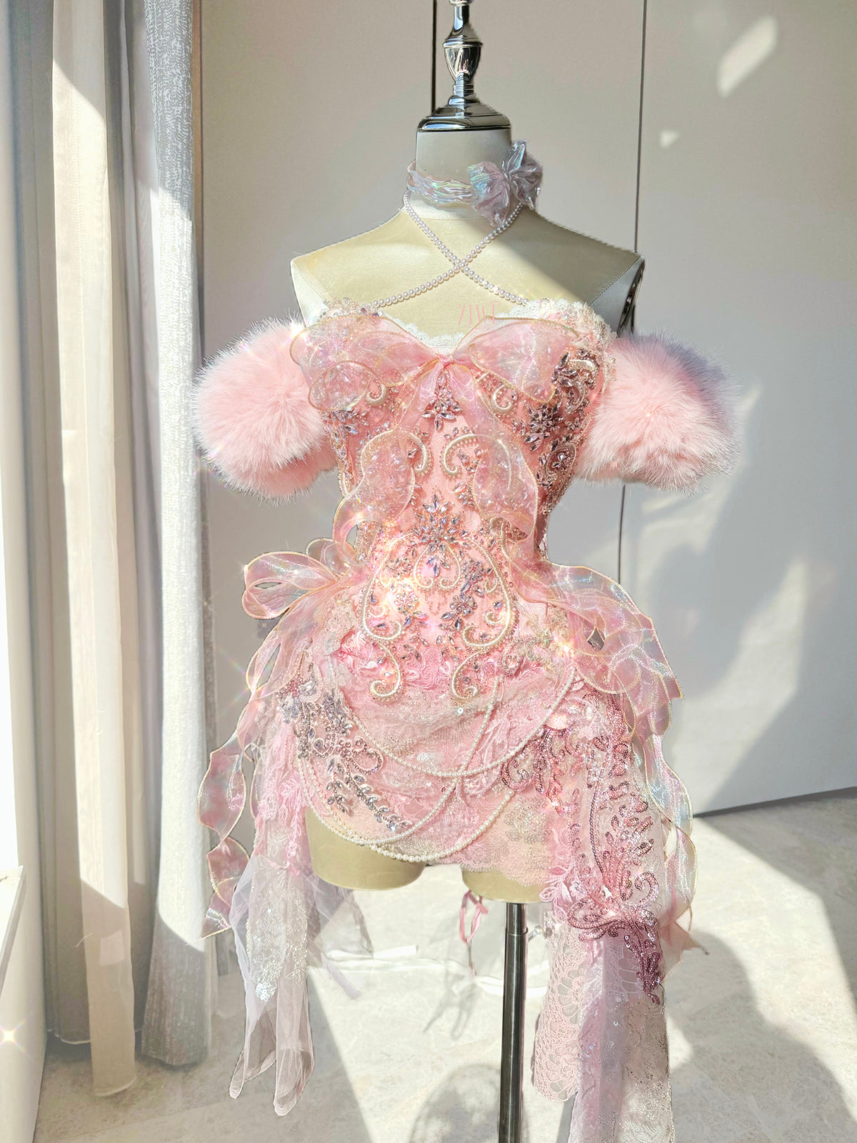 ZIWU ARTEMIS BLUSH FLUFF LACE DREAM ENSEMBLE COSTUME PATENT-PROTECTED