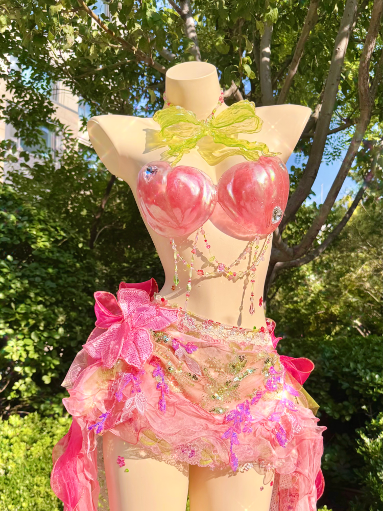 ZIWU ARTEMIS BLUSH OPAL HEARTS REVERIE RESIN TOP COSTUME PATENT-PROTECTED