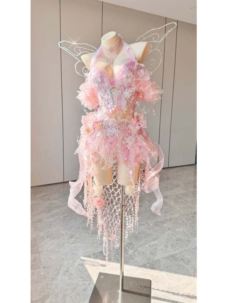 ZIWU ARTEMIS BLUSH PEARL CASCADE EMPRESS DRESS ENSEMBLE COSTUME PATENT-PROTECTED