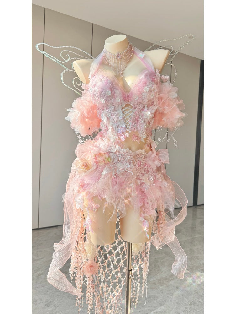 ZIWU ARTEMIS BLUSH PEARL CASCADE EMPRESS DRESS ENSEMBLE COSTUME PATENT-PROTECTED
