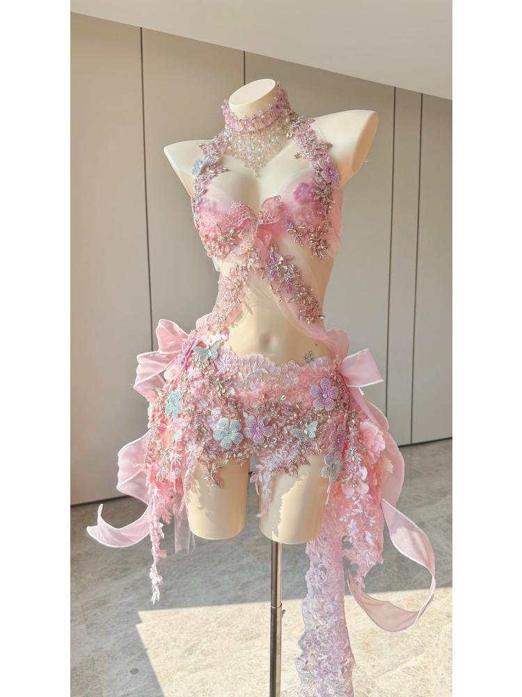 ZIWU ARTEMIS BLUSH PETAL RHAPSODY EMPRESS DRESS ENSEMBLE COSTUME PATENT-PROTECTED