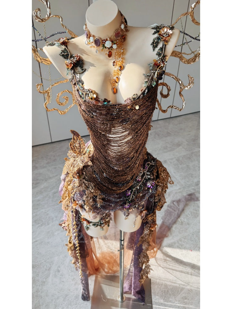 ZIWU ARTEMIS BRONZE WOODLAND REVERIE EMPRESS DRESS ENSEMBLE COSTUME PATENT-PROTECTED