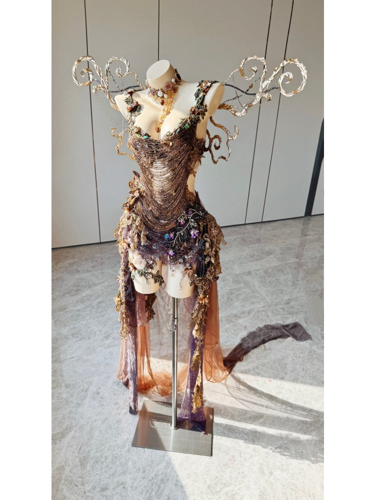 ZIWU ARTEMIS BRONZE WOODLAND REVERIE EMPRESS DRESS ENSEMBLE COSTUME PATENT-PROTECTED