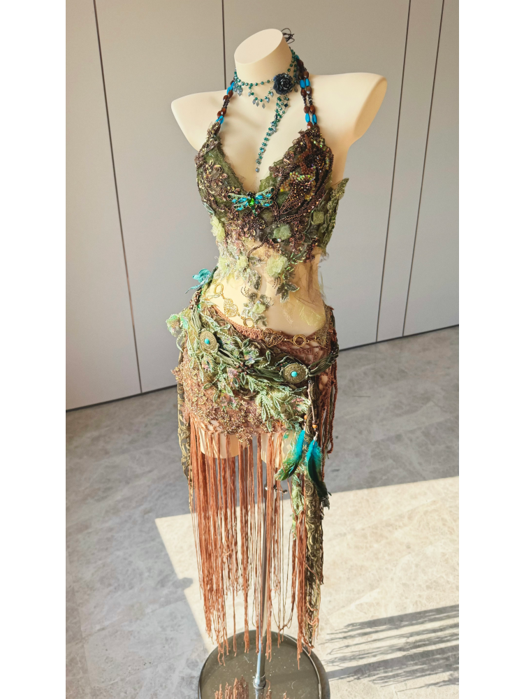 ZIWU ARTEMIS BRONZED IVY CASCADE EMPRESS DRESS ENSEMBLE COSTUME PATENT-PROTECTED