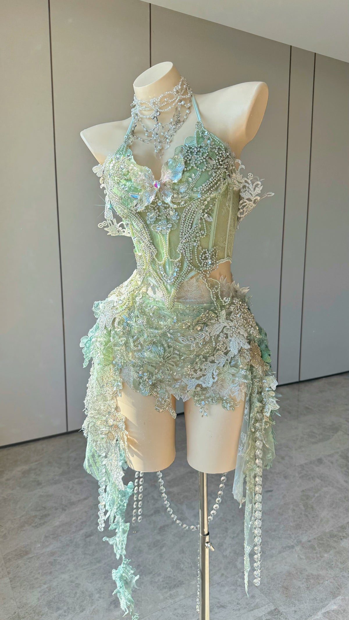 ZIWU ARTEMIS CELADON CRYSTAL GARDEN EMPRESS DRESS ENSEMBLE COSTUME PATENT-PROTECTED