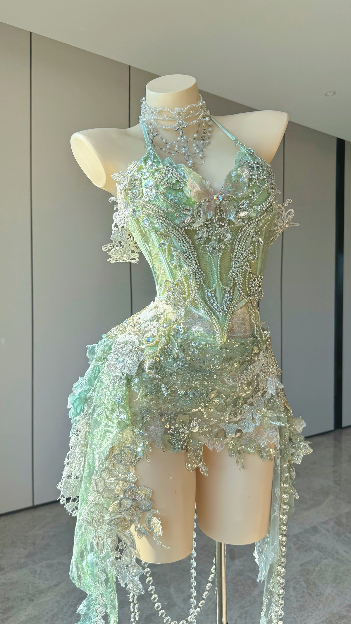ZIWU ARTEMIS CELADON CRYSTAL GARDEN EMPRESS DRESS ENSEMBLE COSTUME PATENT-PROTECTED