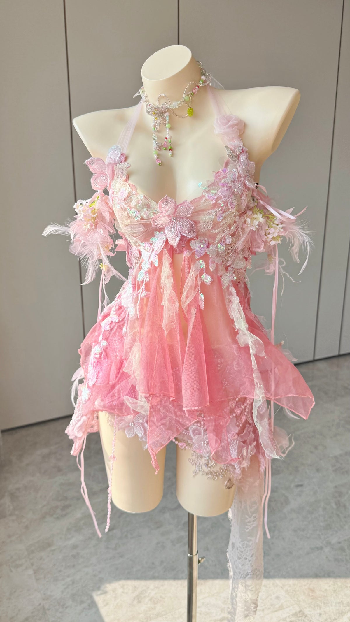 ZIWU ARTEMIS CORAL FEATHER SERENADE REVERIE EMPRESS DRESS ENSEMBLE COSTUME PATENT-PROTECTED