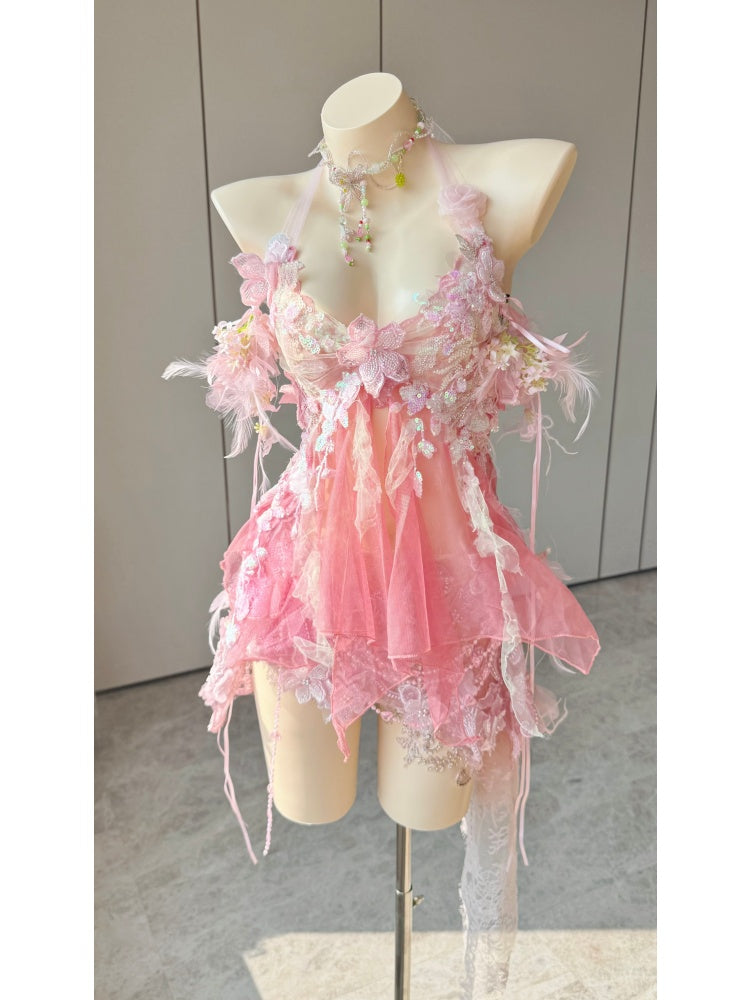 ZIWU ARTEMIS CORAL FEATHER SERENADE REVERIE EMPRESS DRESS ENSEMBLE COSTUME PATENT-PROTECTED