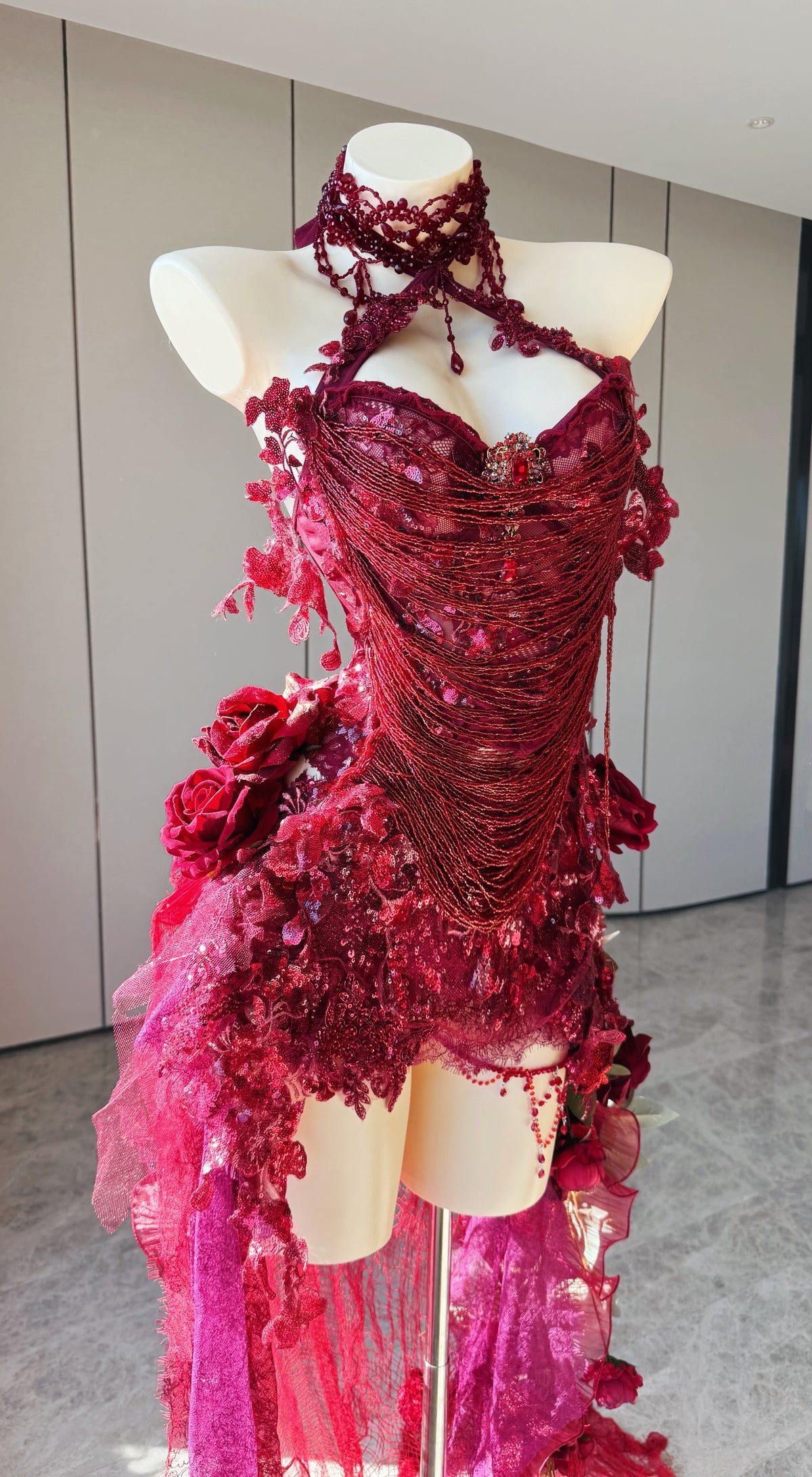 ZIWU ARTEMIS CRIMSON ROSE REVERIE EMPRESS DRESS ENSEMBLE COSTUME PATENT-PROTECTED