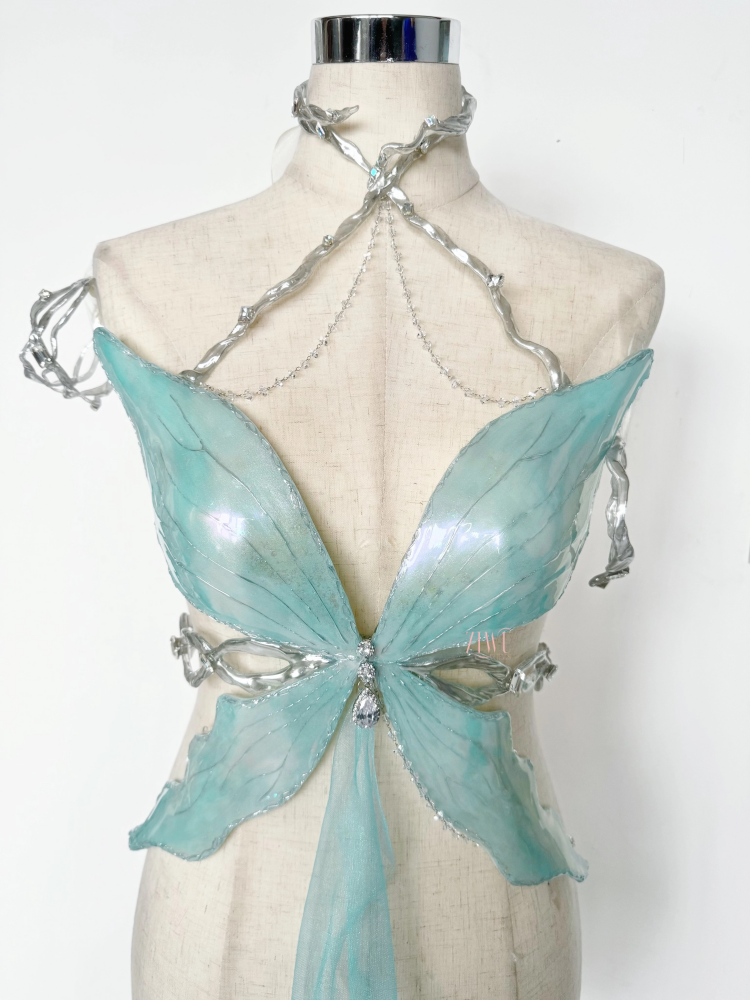 ZIWU ARTEMIS DRAGONFLY WINGS BLUE RESIN TOP COSTUME PATENT-PROTECTED