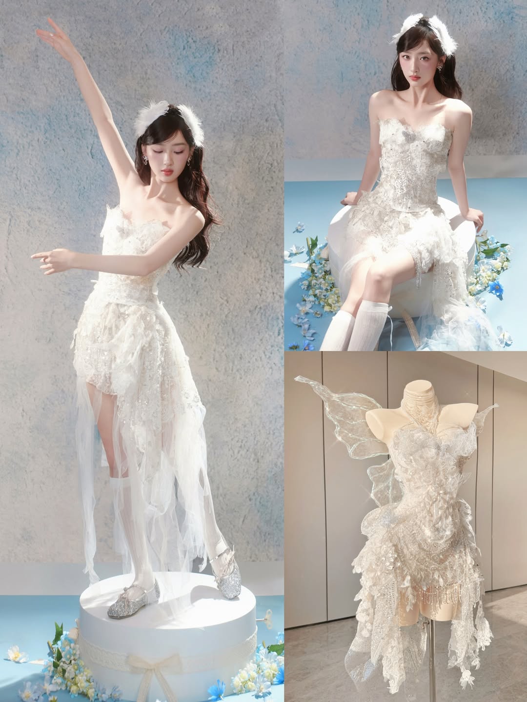 ZIWU ARTEMIS ETHEREAL ICE WING FAIRY WRAP DRESS COSTUME PATENT-PROTECTED