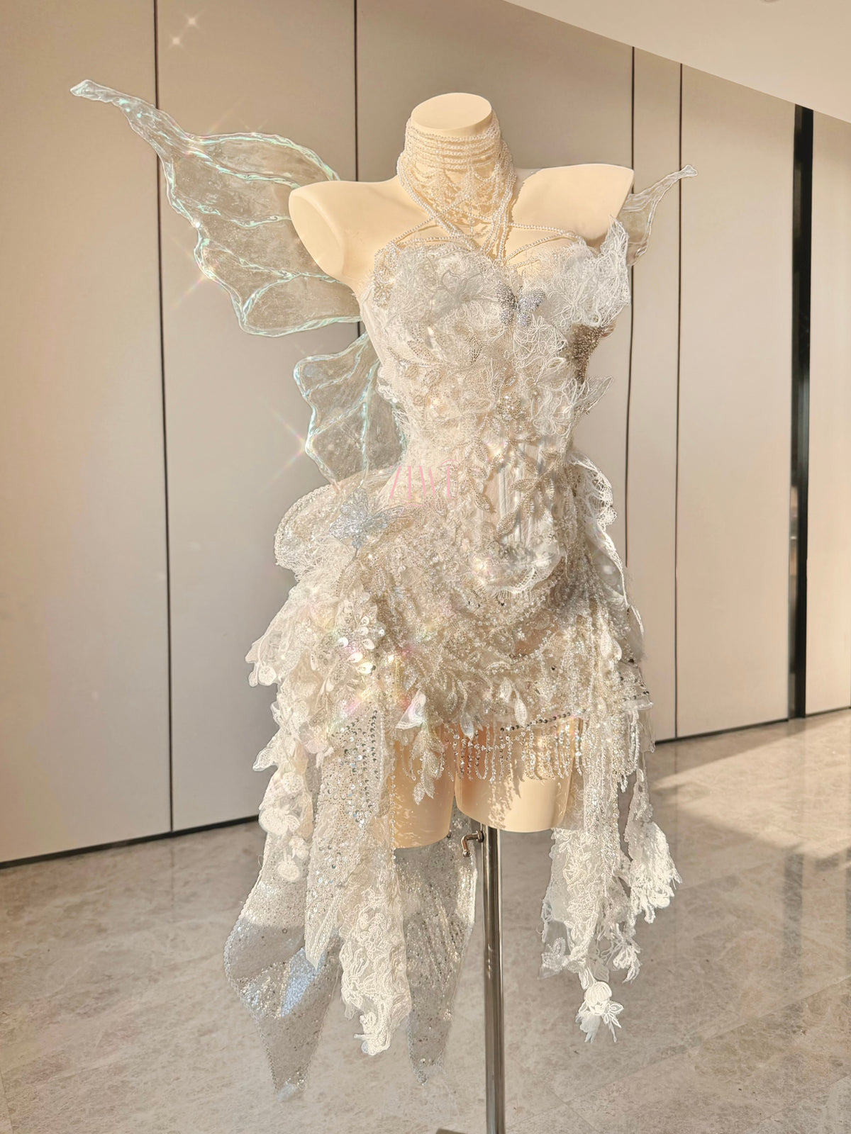 ZIWU ARTEMIS ETHEREAL SNOW WING FAIRY WRAP DRESS COSTUME PATENT-PROTECTED