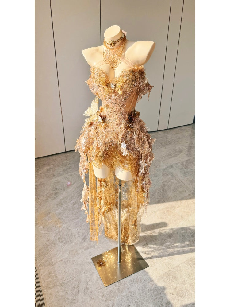 ZIWU ARTEMIS GOLDEN BUTTERFLY REVERIE EMPRESS DRESS ENSEMBLE COSTUME PATENT-PROTECTED