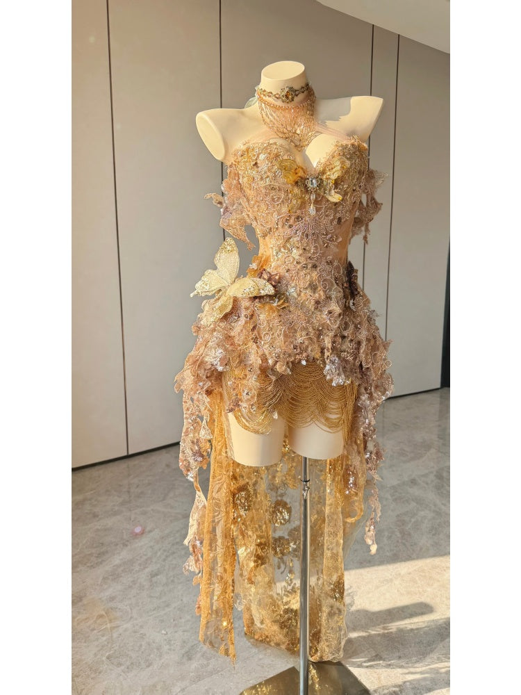 ZIWU ARTEMIS GOLDEN BUTTERFLY REVERIE EMPRESS DRESS ENSEMBLE COSTUME PATENT-PROTECTED