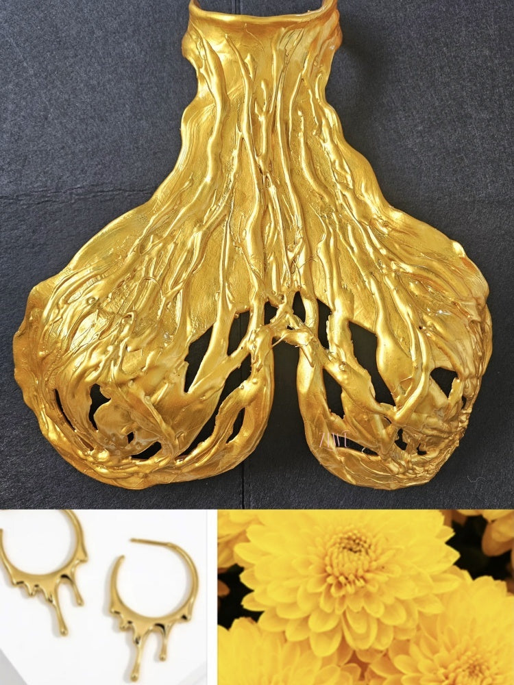 ZIWU ARTEMIS GOLDEN FLOWING SPRING WATER PEARLS RESIN TOP COSTUME PATENT-PROTECTED