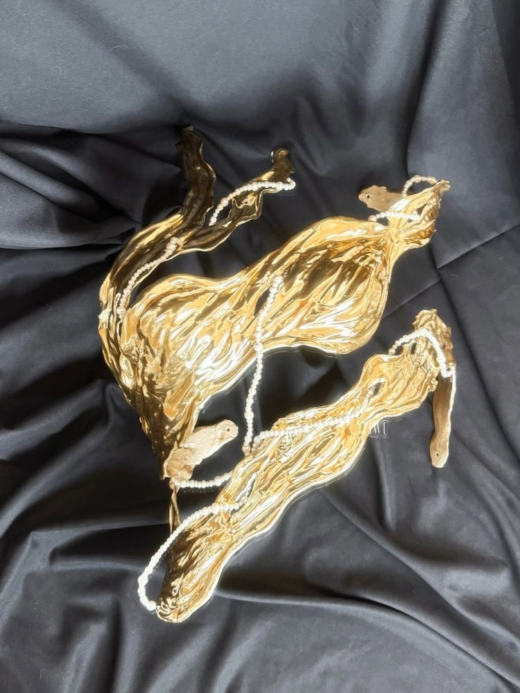 ZIWU ARTEMIS GOLDEN PEARL WRAPPED ELEGANCE RESIN TOP COSTUME PATENT-PROTECTED