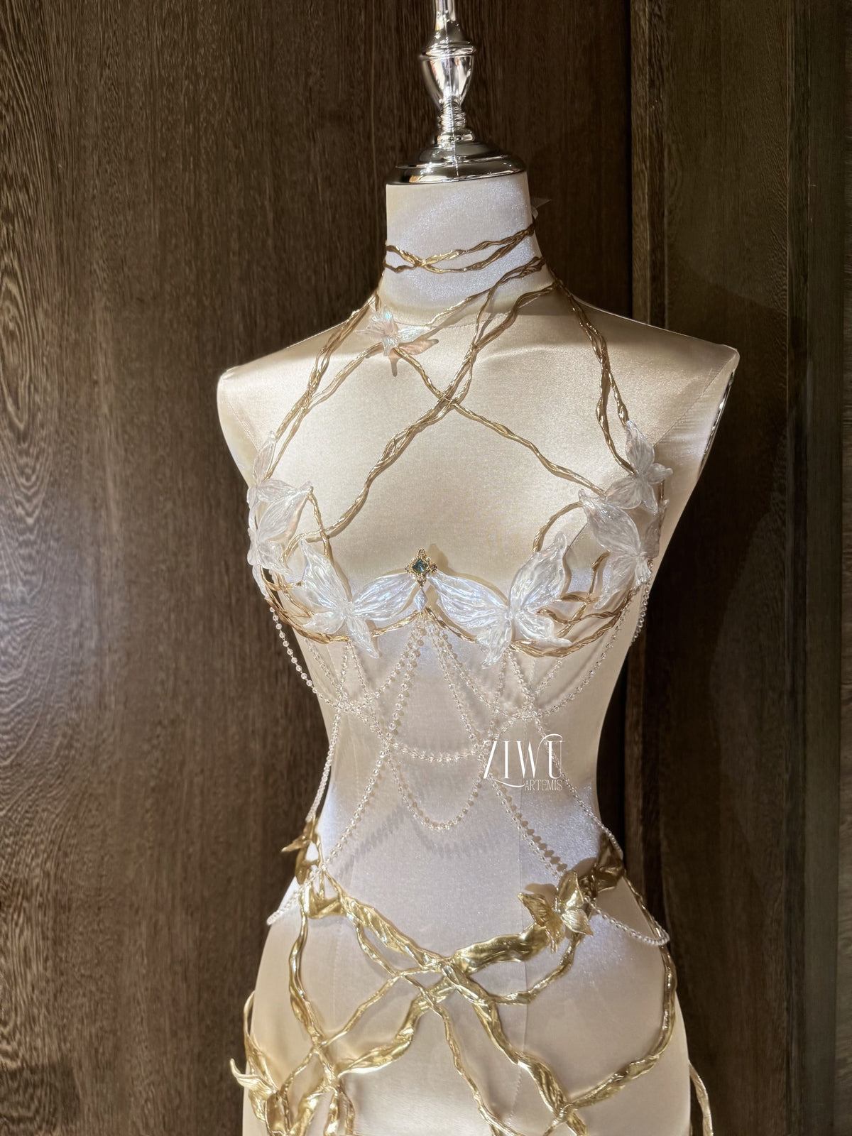 ZIWU ARTEMIS BUTTERFLY FLURRY RESIN PORCELAIN CORSET BRA TOP COSPLAY COSTUME PATENT-PROTECTED