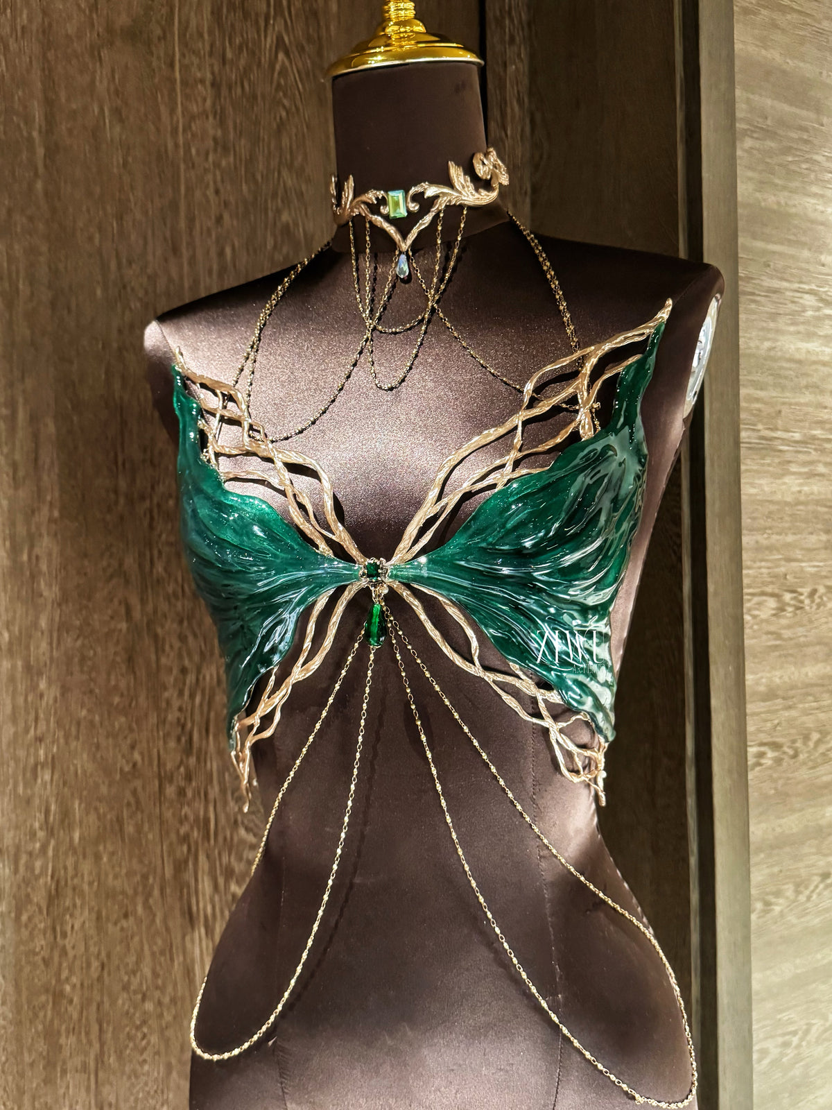 ZIWU ARTEMIS GREEN ELF RESIN PORCELAIN MERMAID CORSET BRA TOP COSPLAY COSTUME PATENT-PROTECTED