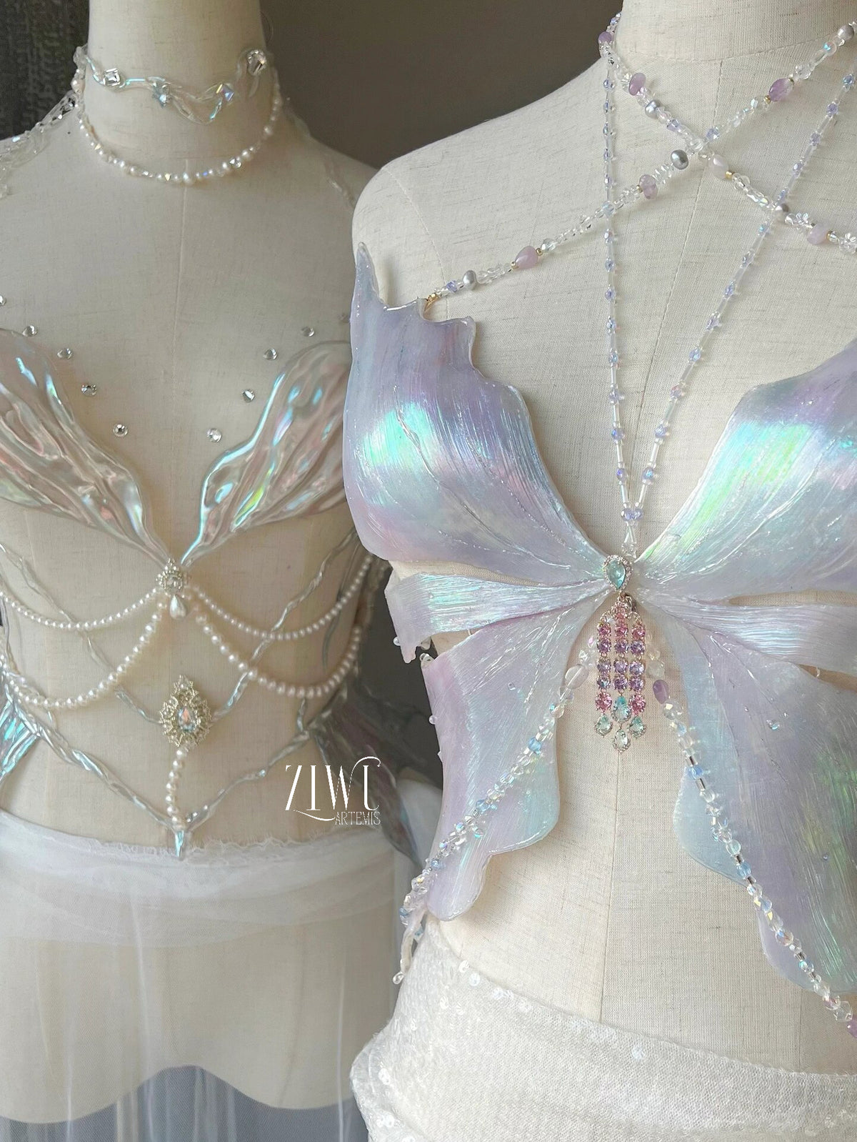 ZIWU ARTEMIS LUMINOUS SEASHELL SIREN ANGEL RESIN CORSET BRA TOP COSPLAY COSTUME PATENT-PROTECTED