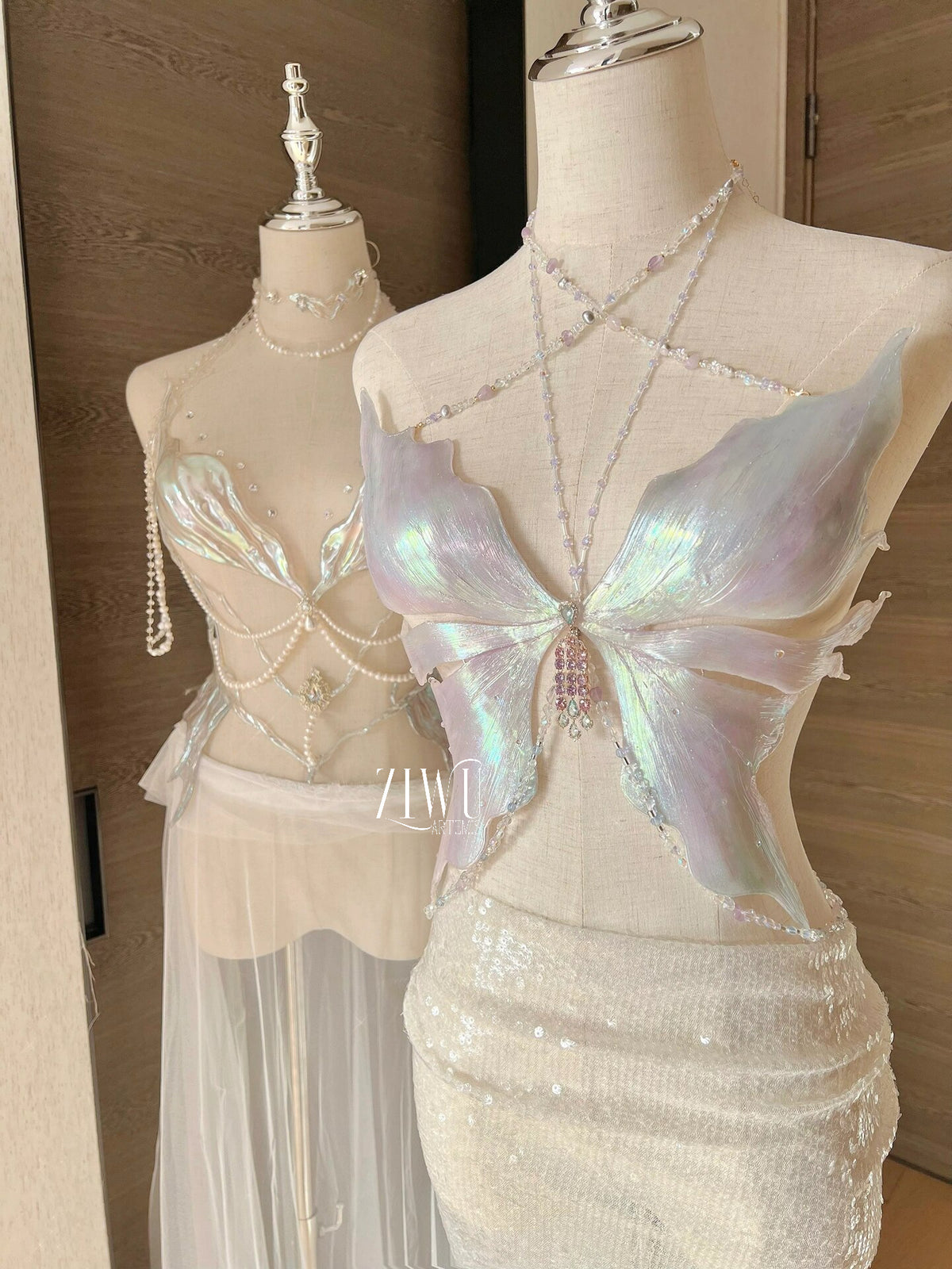 ZIWU ARTEMIS LUMINOUS SEASHELL SIREN ANGEL RESIN CORSET BRA TOP COSPLAY COSTUME PATENT-PROTECTED