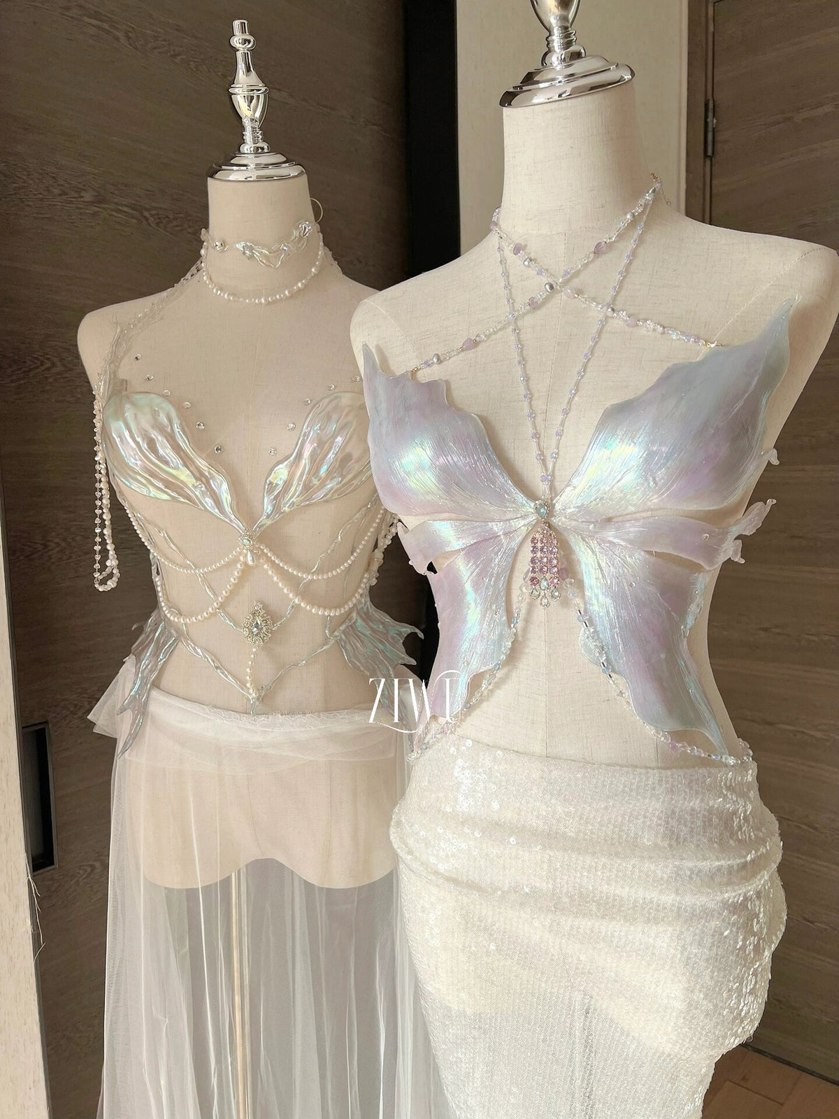 ZIWU ARTEMIS LUMINOUS SEASHELL SIREN ANGEL RESIN CORSET BRA TOP COSPLAY COSTUME PATENT-PROTECTED